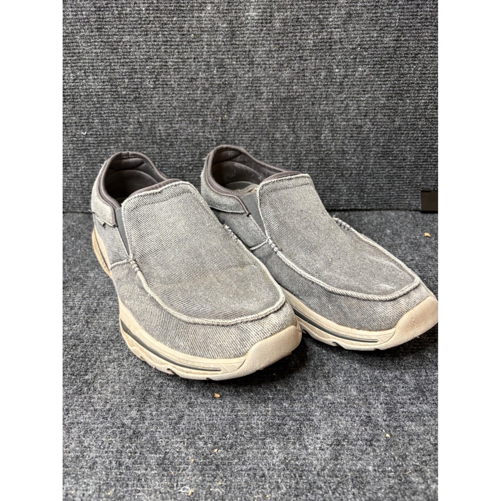 Skechers Mens Expected Gomel Charcoal Gray Slip On Loafers 65355EWW Wide 12